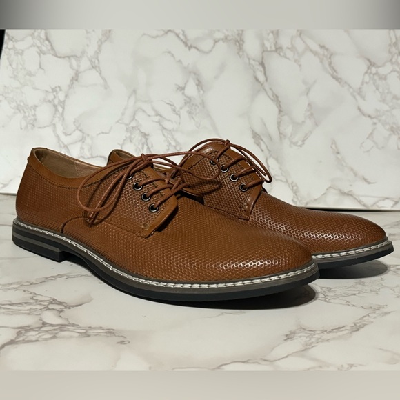 Joseph Abboud Brown Daytona Textured Oxfords - Size 9D - Picture 2 of 7